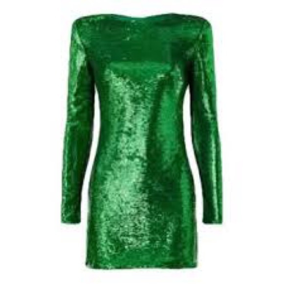 BARDOT Alessia Sequin Mini Dress in Bright Green Size 12 - Picture 2 of 12